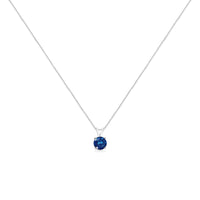 14K White Gold 1/2 Cttw Round Brilliant Cut Lab Grown Diamond 4 Prong Solitaire Pendant Necklace
