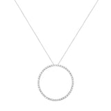 .925 Sterling Silver 4 cttw Prong Set, Round-Cut Diamond Open Circle Hoop 18