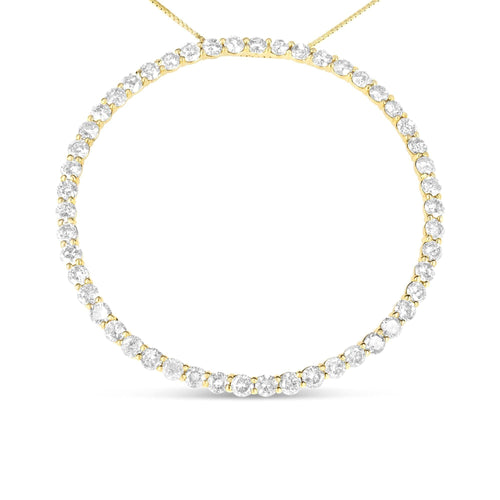 10K Yellow Gold Plated .925 Sterling Silver 4 Cttw Diamond Circle Hoop 18