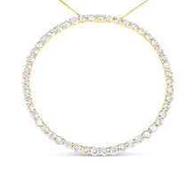 10K Yellow Gold Plated .925 Sterling Silver 4 Cttw Diamond Circle Hoop 18" Pendant Necklace (J-K Color, I1-I2 Clarity)-0