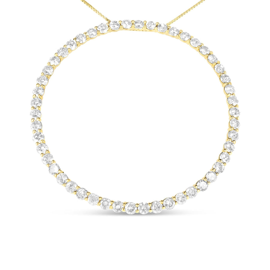 10K Yellow Gold Plated .925 Sterling Silver 4 Cttw Diamond Circle Hoop 18