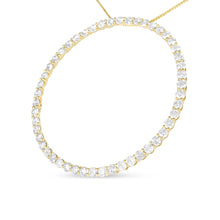 10K Yellow Gold Plated .925 Sterling Silver 4 Cttw Diamond Circle Hoop 18" Pendant Necklace (J-K Color, I1-I2 Clarity)-1