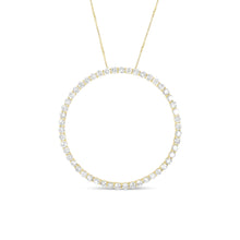 10K Yellow Gold Plated .925 Sterling Silver 4 Cttw Diamond Circle Hoop 18" Pendant Necklace (J-K Color, I1-I2 Clarity)-3