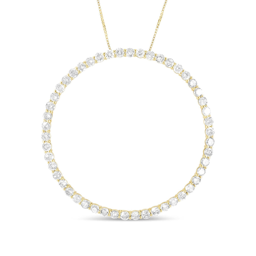 10K Yellow Gold Plated .925 Sterling Silver 4 Cttw Diamond Circle Hoop 18