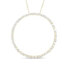 10K Yellow Gold Plated .925 Sterling Silver 4 Cttw Diamond Circle Hoop 18" Pendant Necklace (J-K Color, I1-I2 Clarity)-4