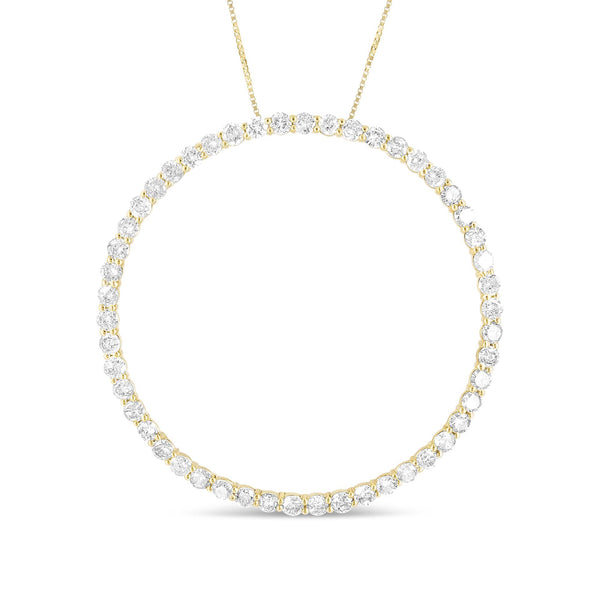 10K Yellow Gold Plated .925 Sterling Silver 4 Cttw Diamond Circle Hoop 18