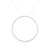 .925 Sterling Silver 5.0 Cttw Prong Set Round-cut Diamond Open Circle Hoop 18