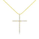 10K Yellow Gold 3.00 cttw Round-Cut Diamond Cross 18