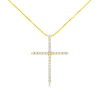 10K Yellow Gold 3.00 cttw Round-Cut Diamond Cross 18