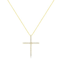 10K Yellow Gold 3.00 cttw Round-Cut Diamond Cross 18