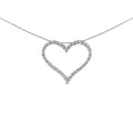 14K White Gold 3.0 Cttw Lab Grown Diamond Open Heart Pendant Necklace-0