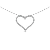 14K White Gold 3.0 Cttw Lab Grown Diamond Open Heart Pendant Necklace-0 thumbnail 1