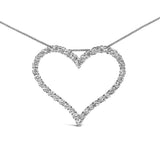 14K White Gold 3.0 Cttw Lab Grown Diamond Open Heart Pendant Necklace-1 thumbnail 2