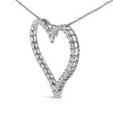 14K White Gold 3.0 Cttw Lab Grown Diamond Open Heart Pendant Necklace-3 thumbnail 4