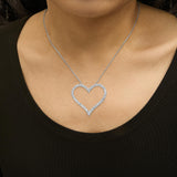 14K White Gold 3.0 Cttw Lab Grown Diamond Open Heart Pendant Necklace-2 thumbnail 3