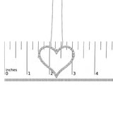 14K White Gold 3.0 Cttw Lab Grown Diamond Open Heart Pendant Necklace-4 thumbnail 5