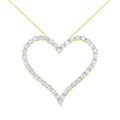 10K yellow gold heart pendant necklace with round diamond stones