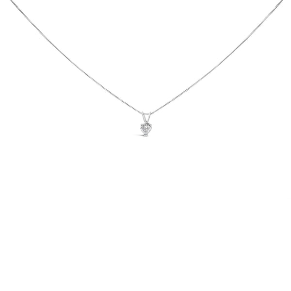 14K White Gold 3-Prong Set Heart Shaped Solitaire Lab Grown Diamond 18