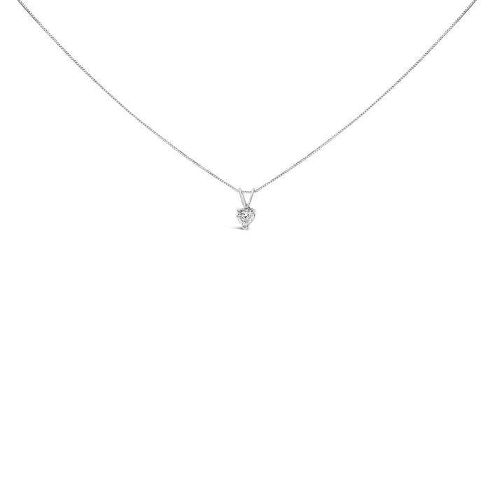 14K White Gold 3-Prong Set Heart Shaped Solitaire Lab Grown Diamond 18