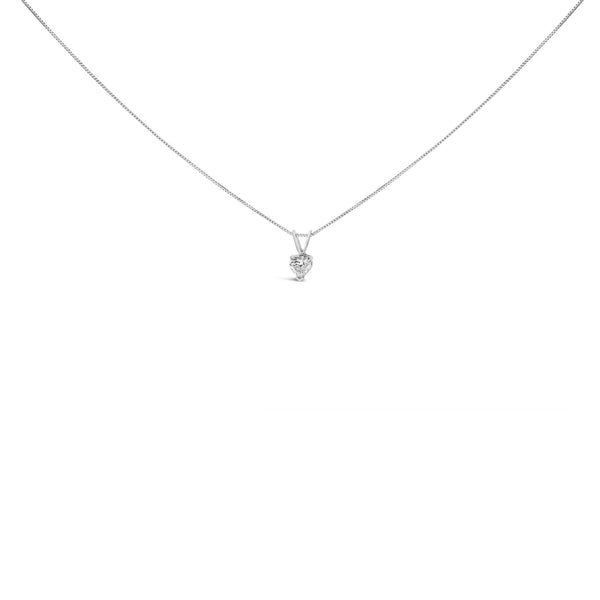 14K White Gold 3-Prong Set Heart Shaped Solitaire Lab Grown Diamond 18