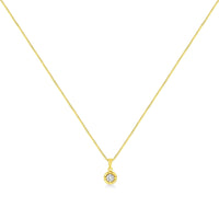 14K Yellow Gold Plated .925 Sterling Silver Brilliant Round Cut Diamond Solitaire Milgrain 18