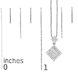 10K White Gold Princess Cut Diamond Geometric Pendant Necklace-4 thumbnail 5