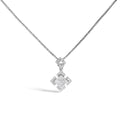 10K White Gold 1/5 Cttw Diamond Geometric Design Pendant Necklace-0