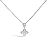 10K White Gold 1/5 Cttw Diamond Geometric Design Pendant Necklace-0 thumbnail 1
