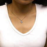 10K White Gold 1/5 Cttw Diamond Geometric Design Pendant Necklace-2 thumbnail 3