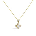 10K Yellow Gold 3/8 Cttw Princess Diamond Geometric Pendant Necklace-0