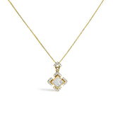 10K Yellow Gold 3/8 Cttw Princess Diamond Geometric Pendant Necklace-0 thumbnail 1