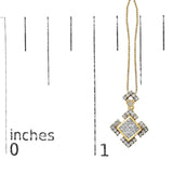 10K Yellow Gold 3/8 Cttw Princess Diamond Geometric Pendant Necklace-4 thumbnail 5