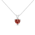 14K white gold necklace with 1 heart pink diamond solitaire pendant