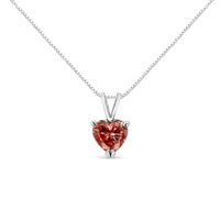 IGI Certified 14K White Gold Martini Set 1.00 Cttw Lab Grown Pink Heart Diamond Solitaire 18