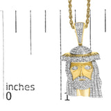 Men's 10K Yellow Gold 1 1/3 Cttw Diamond Studded Jesus Pendant Necklace-4 thumbnail 5