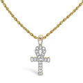 Men's 10K Yellow Gold 1.00 Cttw Ankh Cross Pendant-0