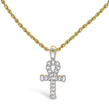 Men's 10K Yellow Gold 1.00 Cttw Ankh Cross Pendant-0 thumbnail 1