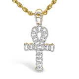 Men's 10K Yellow Gold 1.00 Cttw Ankh Cross Pendant-1 thumbnail 2