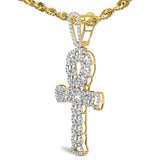 Men's 10K Yellow Gold 1.00 Cttw Ankh Cross Pendant-3 thumbnail 4
