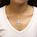 10K Yellow Gold 1.00 Cttw Ankh Cross Pendant (H-I Color, SI1-SI2 Clarity) -18