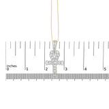 10K Yellow Gold 1.00 Cttw Ankh Cross Pendant (H-I Color, SI1-SI2 Clarity) -18