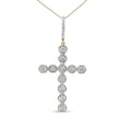 10K Yellow Gold 5/8 Cttw Miracle Set Round Diamond Circle Link Cross Pendant Necklace for Men (H-I Color, SI1-SI2 Clarity) - NO CHAIN INCLUDED-0