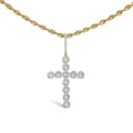 10K Yellow Gold 5/8 Cttw Miracle Set Round Diamond Circle Link Cross Pendant Necklace for Men (H-I Color, SI1-SI2 Clarity) - NO CHAIN INCLUDED-0