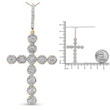 10K Yellow Gold 5/8 Cttw Miracle Set Round Diamond Circle Link Cross Pendant Necklace for Men (H-I Color, SI1-SI2 Clarity) - NO CHAIN INCLUDED-3 thumbnail 4