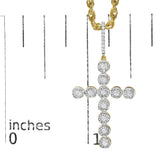 10K Yellow Gold 5/8 Cttw Miracle Set Round Diamond Circle Link Cross Pendant Necklace for Men (H-I Color, SI1-SI2 Clarity) - NO CHAIN INCLUDED-4 thumbnail 5