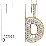 Men's 10K Yellow Gold 1 1/5 Cttw Diamond Letter D Initial Pendant Necklace-4 thumbnail 5
