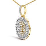 10K Yellow Gold 2-1/3 Cttw Diamond Bitcoin Letter B Pendant Necklace-3 thumbnail 4