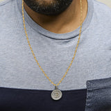 10K Yellow Gold 2-1/3 Cttw Diamond Bitcoin Letter B Pendant Necklace-2 thumbnail 3