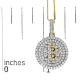 10K Yellow Gold 2-1/3 Cttw Diamond Bitcoin Letter B Pendant Necklace-4 thumbnail 5