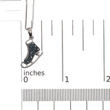 .925 Sterling Silver 1/10 Cttw Blue Diamond Ice Skate Pendant Necklace-4 thumbnail 5